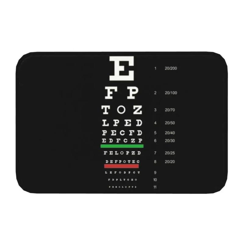 Snellen Eye Chart Front Floor Door Optometrist Optician Kitchen  Entrance Mat Outdoor   Bathroom Doormat Garage Carpet Rug
