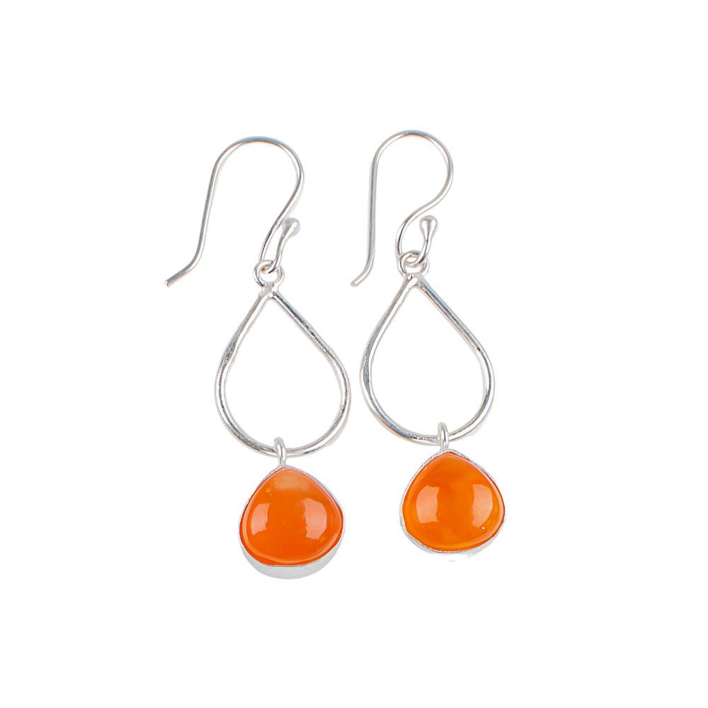 Boucles d'oreilles pendantes artisanales en argent sterling 925 et cornaline, 4,8 cm (1,90 po), taille EE-19-21