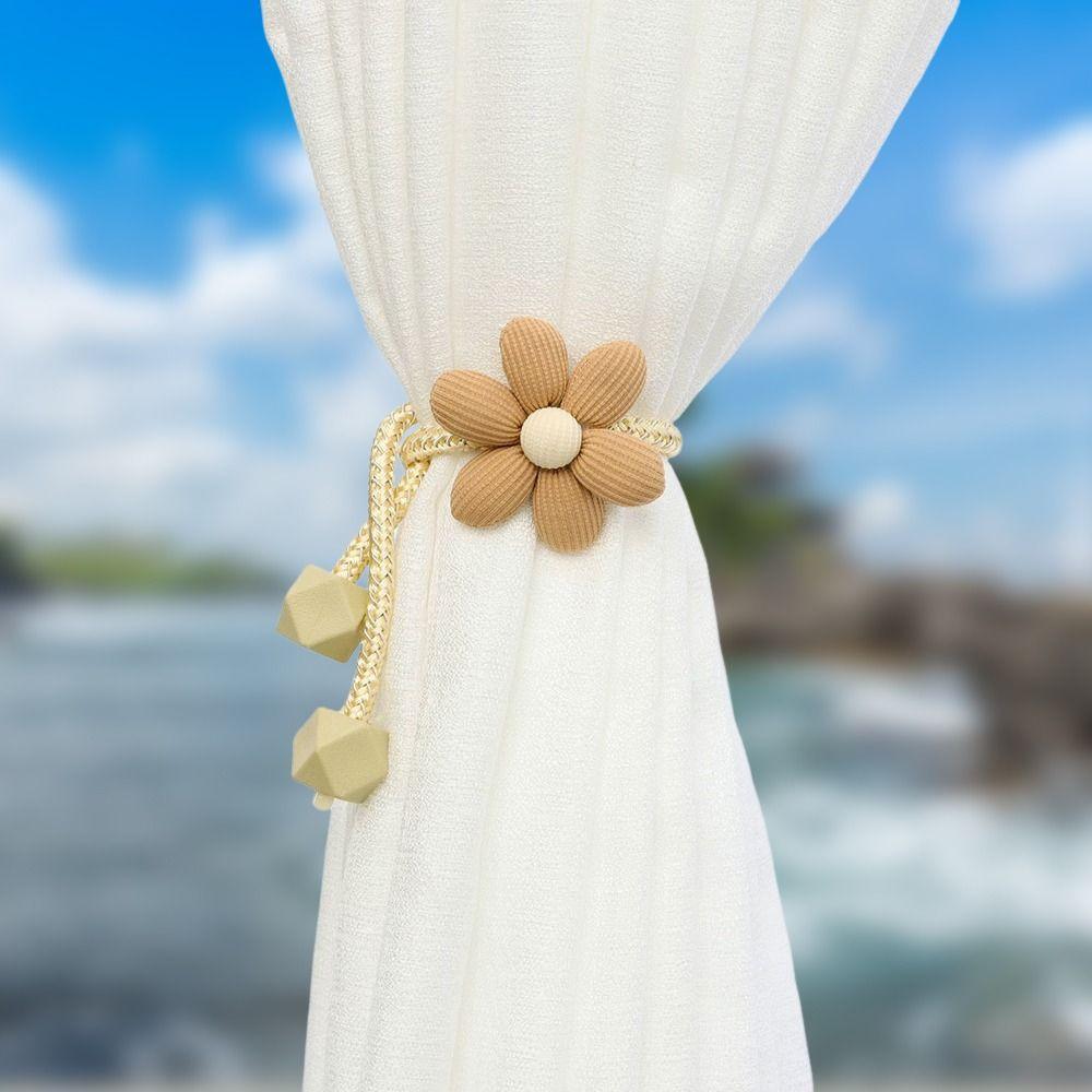 Cute No Punching Curtain Tieback Flower Shape Cartoon Window Curtain Buckles Curtain Rope Holders Kids Room