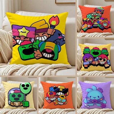 Hot Game B-BRAWLs Movie Pillow Case Anti-dustmite Pillowcase Invisible Zipper Silky Short Plush Sofa Cushion Cover