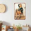 Wall Art Metal Sign Sexy Woman Retro Decor for Bedroom Garage Bar Garden Wall Sticker