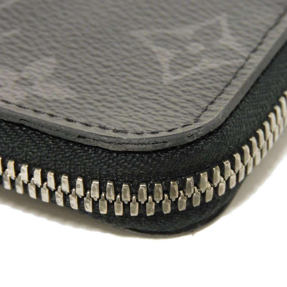 Gebrauchtes LV Logo L-Reißverschluss-Portemonnaie mit RFID IC-Chip (Monogram Eclipse) - Modell 12564 Geldbörse Jour M63536 7943 Schwarz Herren