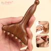 Brass Gua Sha Meridian Body Massager Sandalwood Skin Scraping Meridian Lymphatic Muscle Relief Massage Copper Guasha Board