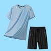 Men's Quick-Drying Ice Silk Sports Set: Short Sleeve T-shirt and Shorts