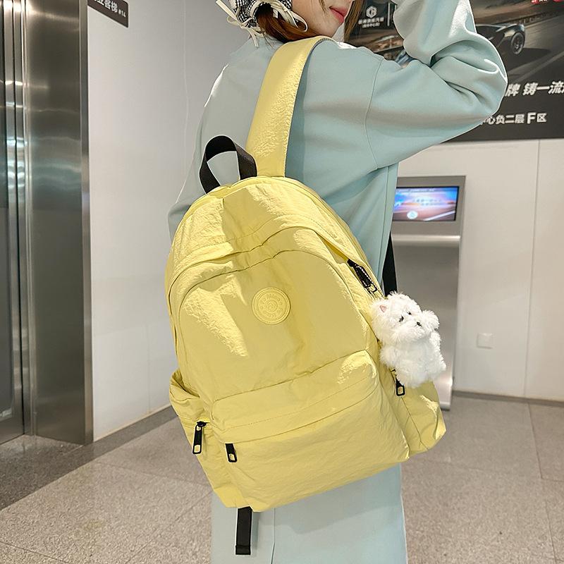 Lazy Schoolbag Female Simple Junior High School Student Backpack Casual Large Capacity Backpack