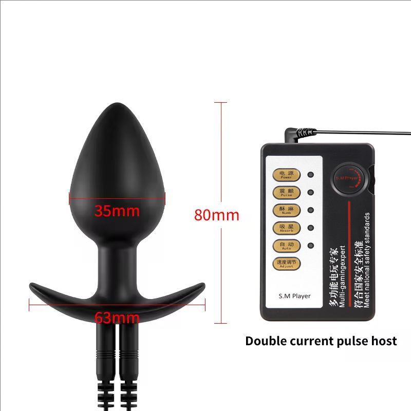 Electrical Shock Vibrator Women's Silicone Anal Plug Wireless Remote Men Prostate Massage Adult Supplies Anal Masturbate Sex Toy