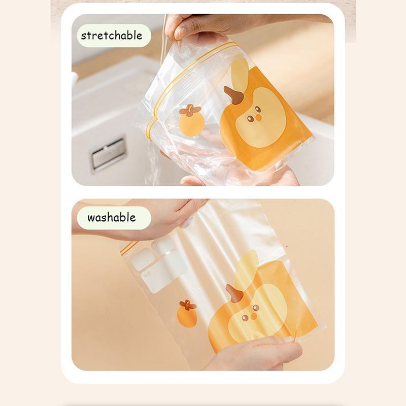 Reusable Zip Lock Bag Food Grade Transparent Storage Bag With Zipper Sealing Plastic Container Travel Freezer Camping Kitchen