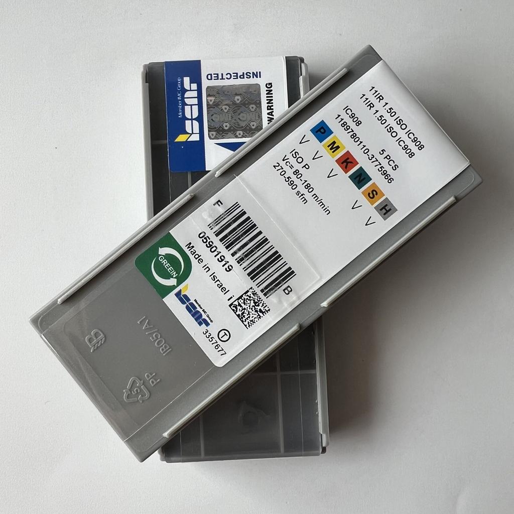 ISCAR / 11IR1.50ISO IC908 / Industrial indexable carbide inserts 5 Pcs