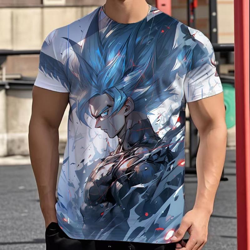 2026 Summer Dragon Ball Retro Fitness T-shirt Men's Oversized 3D Printed Short-sleeved Family Unisex Children's Sports Shirt
