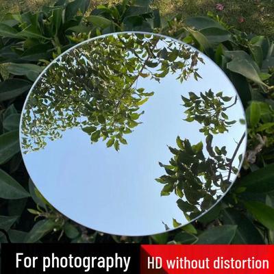 Miroir Rond Sans Cadre Auto-Adhésif pour Photographie Extérieure & Maquillage