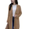 Cappotto Lungo da Donna in Misto Lana Oversize Doppio Petto Trench Risvolto Dentellato Autunno Inverno Caldo Soprabito