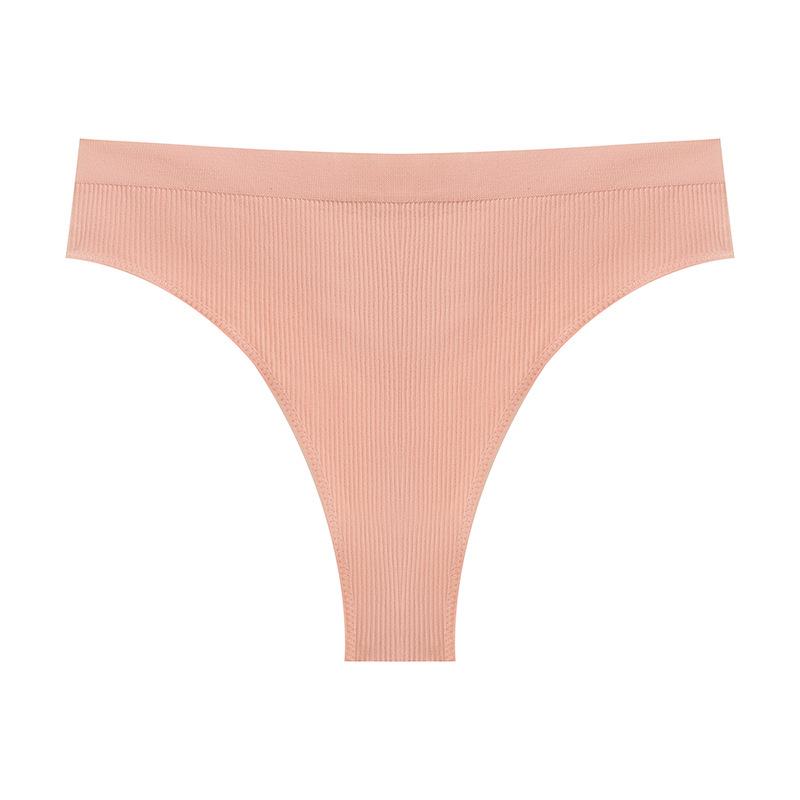 

Бесшовные стринги миди с завышенной талией большого размера - Европейский и американский стиль, Невидимые, Дышащие, Удобные для йоги M розовый