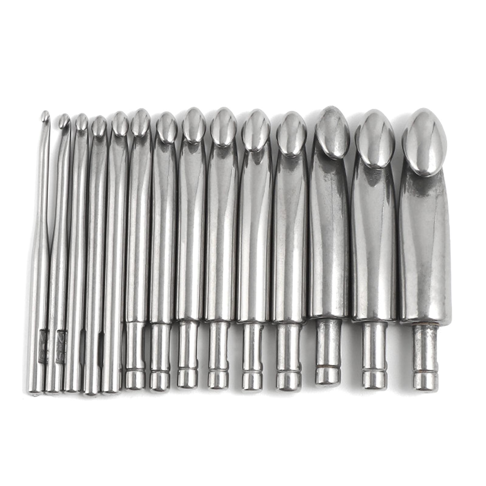 

Ergonomic Stainless Steel Crochet Hooks for Adults Kids Large Crochet Hooks Set Big Metal Crochet Hook for Chunky Yarn B