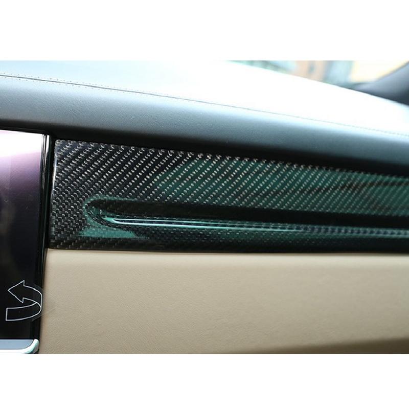 Authentic Carbon Fiber Middle Console Dashboard Strip Trim Stickers Replacement Parts Accessories For Cayenne 2018-