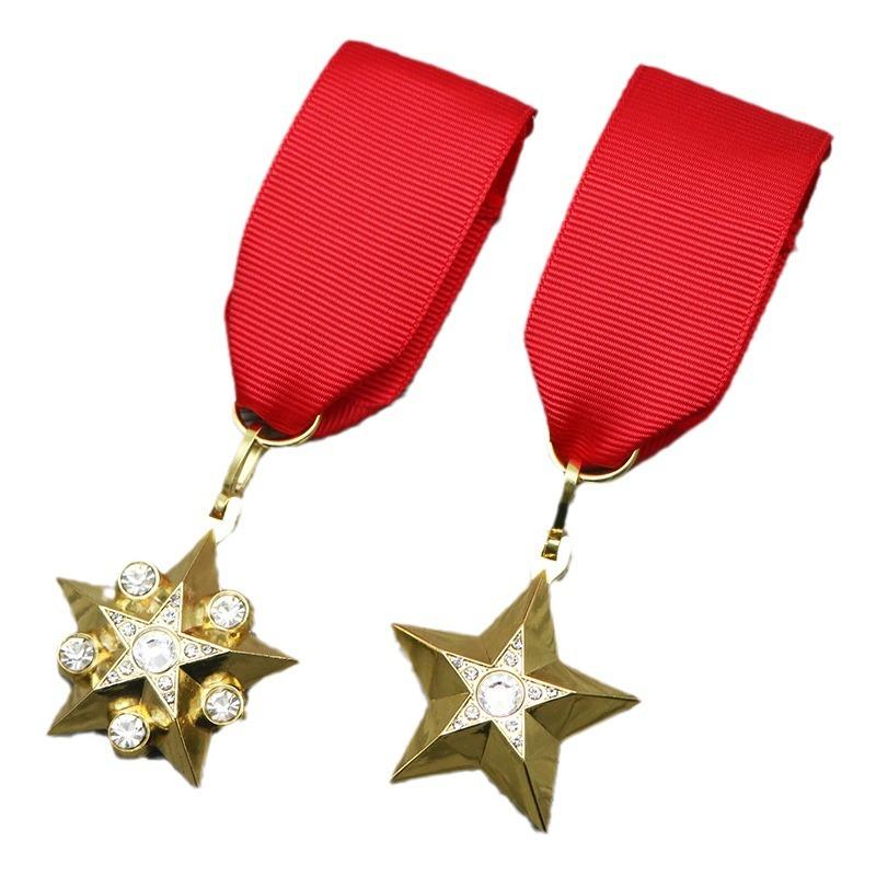 Soviet Marshal Gold Star Medal Grand General Gold Star Grand Marshal Gold Star Red Star Five Star Ribbon Brooch