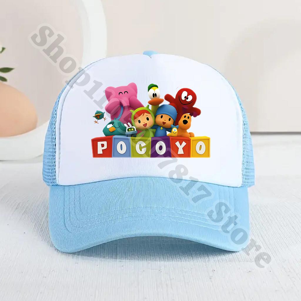Kids Cartoon Cute Caps Summer Casual Sunbonnet Pocoyoed Anime Printed Baseball Cap for Boy Girl Children Hat Birthday Gifts