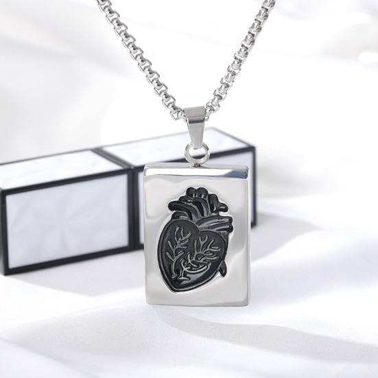 2Pcs Heart Charm Couple Necklace Love Keepsake Necklace Hypoallergenic Heart Necklace Gift for Anniversary Valentine's Day