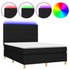Maison Exclusive - Sommier à lattes de lit et matelas et LED Noir 140x190 cm Tissu