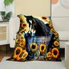 Luxury Black Horse Pattern Flannel Blanket, Suitable for Sofas, Beds, Offices, Travel, Camping, Christmas Gifts, and Presents