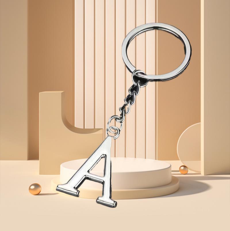 Elegant Zinc Alloy Letter Keychain - Unique Pendant Design for Women's Bags