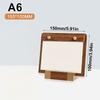 1PC Transparent Panel Price Display Board Walnut Wood Base Restaurant Tent Sign Holder Signs With Metal Finish Dinner A4 A5 A6