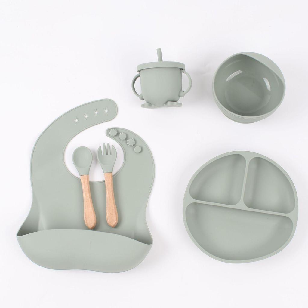 6-Piece Silicone Baby Dinnerware Set - Bowl & Tableware for Children