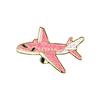 KC gold-plated zinc alloy cartoon airplane brooch pin, bright pink/green airplane pattern, cute and multi-purpose bag hanger