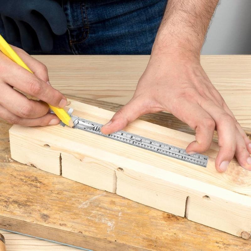 6Inch 15cm Metric Scale Ruler Pocket Ruler with Detachable Clip Precisions Pocket Ruler for School Engineer A0KF