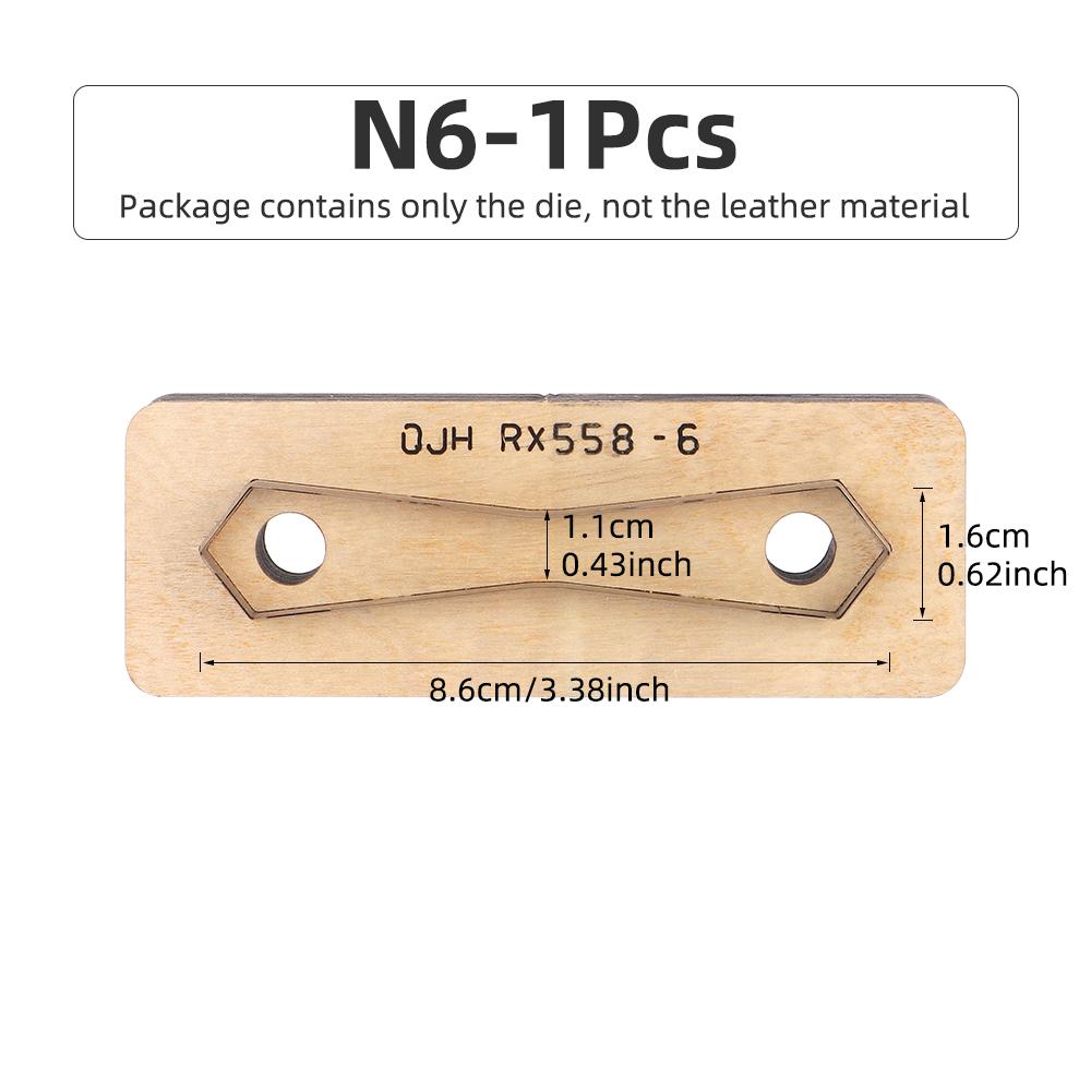 

1pc Leather Strap End Punching Die, Wood and Carbon Steel Manual Punch Craft Stencil Tool for Handbag Straps and Leathercraft