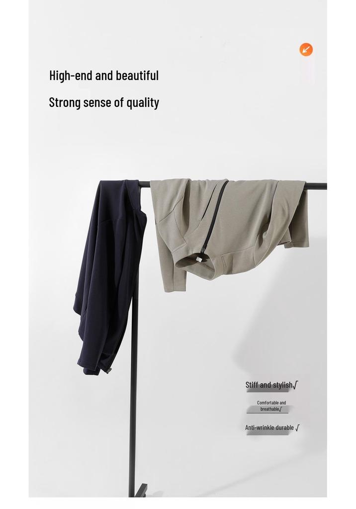 2025 Women's High-Quality Stand Collar Zipper Cardigan Hoodie - Versatile, Solid Color, Loose Fit for Autumn/Winter