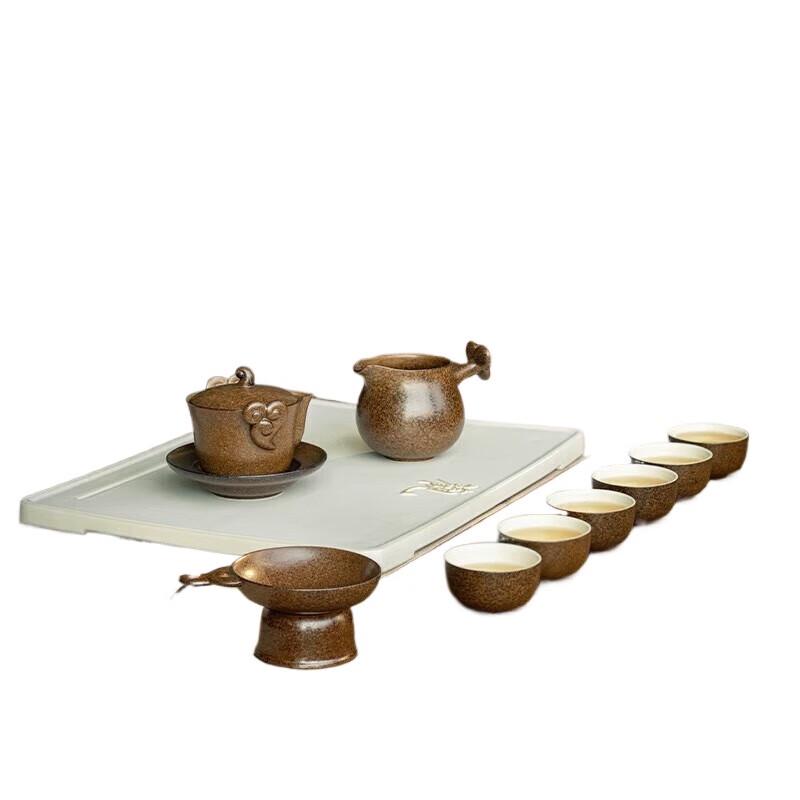 Edenus Chinese Ceramic Silver Gongfu Tea Set with Auto Water Supply