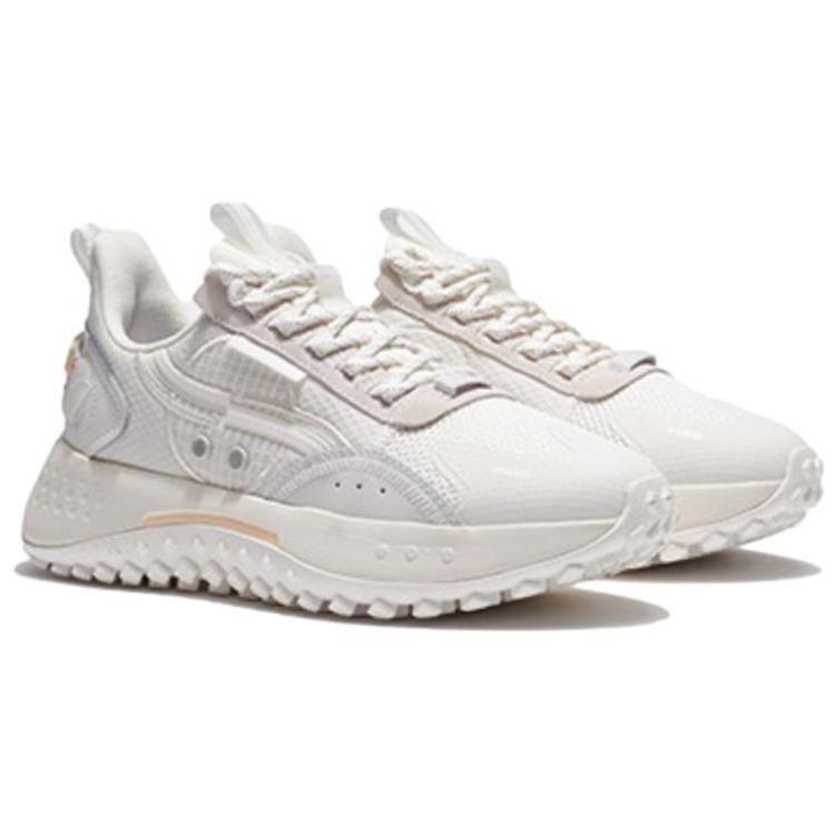 Li Ning CF Moon Shadow Shock Absorbing Non-Slip Wear-Resistant Low-Top Casual Shoes Women Sneaker Cloud-White AGLR158-2