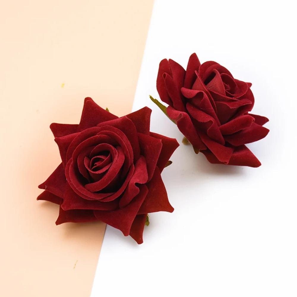 Real Touch Artificial Roses Flowers 10CM Fake Flowers Silk Roses Head  Party Wedding Decor
