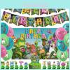 Colorful Monster Music Concert Birthday Party Decorations Forest Creature Bunting Banner Balloons Cake Toppers
