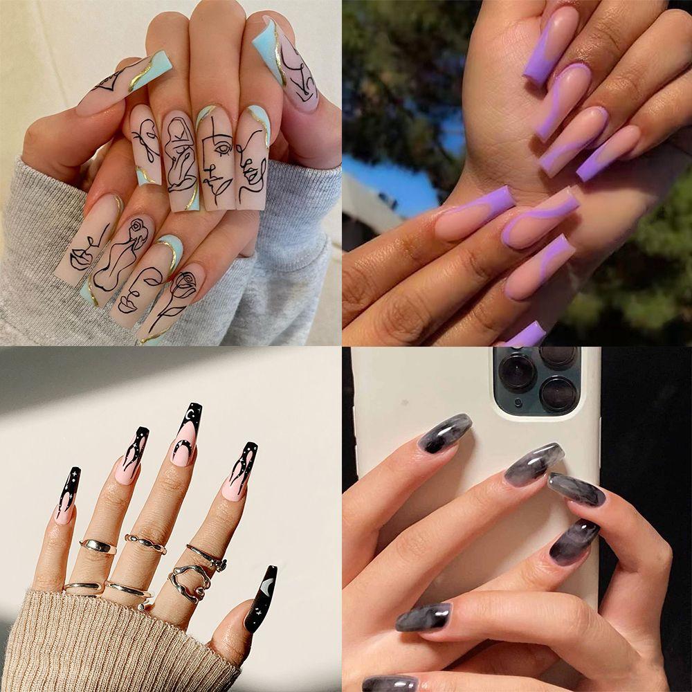 

Гроб Съемный Полное Покрытие Маникюрный Инструмент Носимые Накладные Ногти Типсы Балерина Накладные Ногти