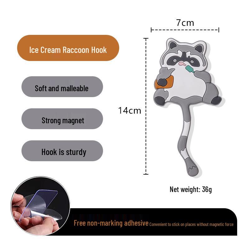 Nordic Cartoon Fridge Magnet Hooks: Cute, Creative 3D Stereo Decoration with Strong Magnetic Hold.