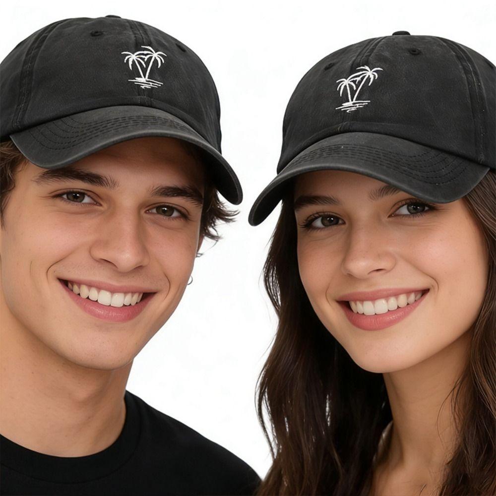 Thin Embroidery Baseball Hat Retro Washed Cotton Baseball Cap Versatile Duckbill Cap Street