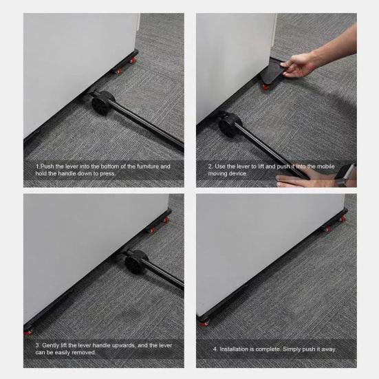 5Pcs/Set Furniture Lifter Mover Tool Heavy Furniture Mover with 4 Wheels Household Appliance Roller Furniture