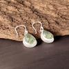 Green Amethyst Gemstone 925 Sterling Silver Jewelry Handcrafted Earrings 1.40" EE-9-38