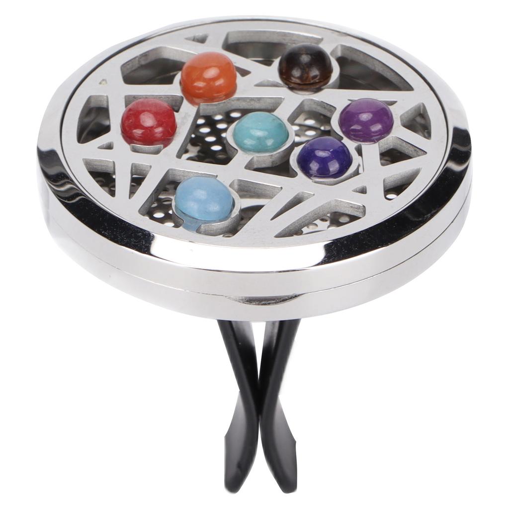 Stainless Steel Car Diffuser Air Freshener Vent Clip Aromatherapy Essential Oil Clip Locket with 4 Pads for Home Office