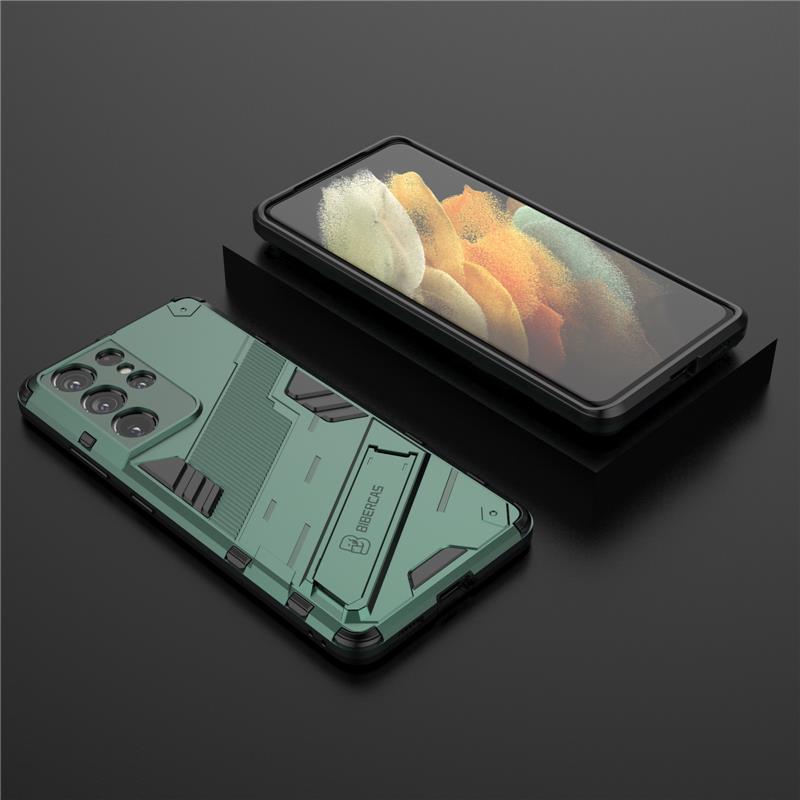 Solid Armor Cyber Shockproof Case For Samsung S21 FE S22 S23 Ultra Plus A14 A34 A54 A12 A13 A32 A52 A72 A73 A53 A33 Stand Cover