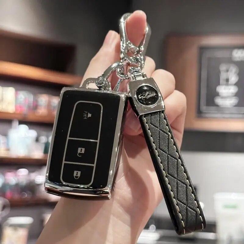 

Чехол для брелока с кожаным ремешком для Toyota Prius 2004, 2005, 2006, 2007, 2008, 2009, дистанционный брелок для ключей от автомобиля, чехол