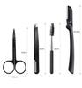 Detachable Eyebrow Razor & Scissors Beauty Set with Eyelash Brush and Comb