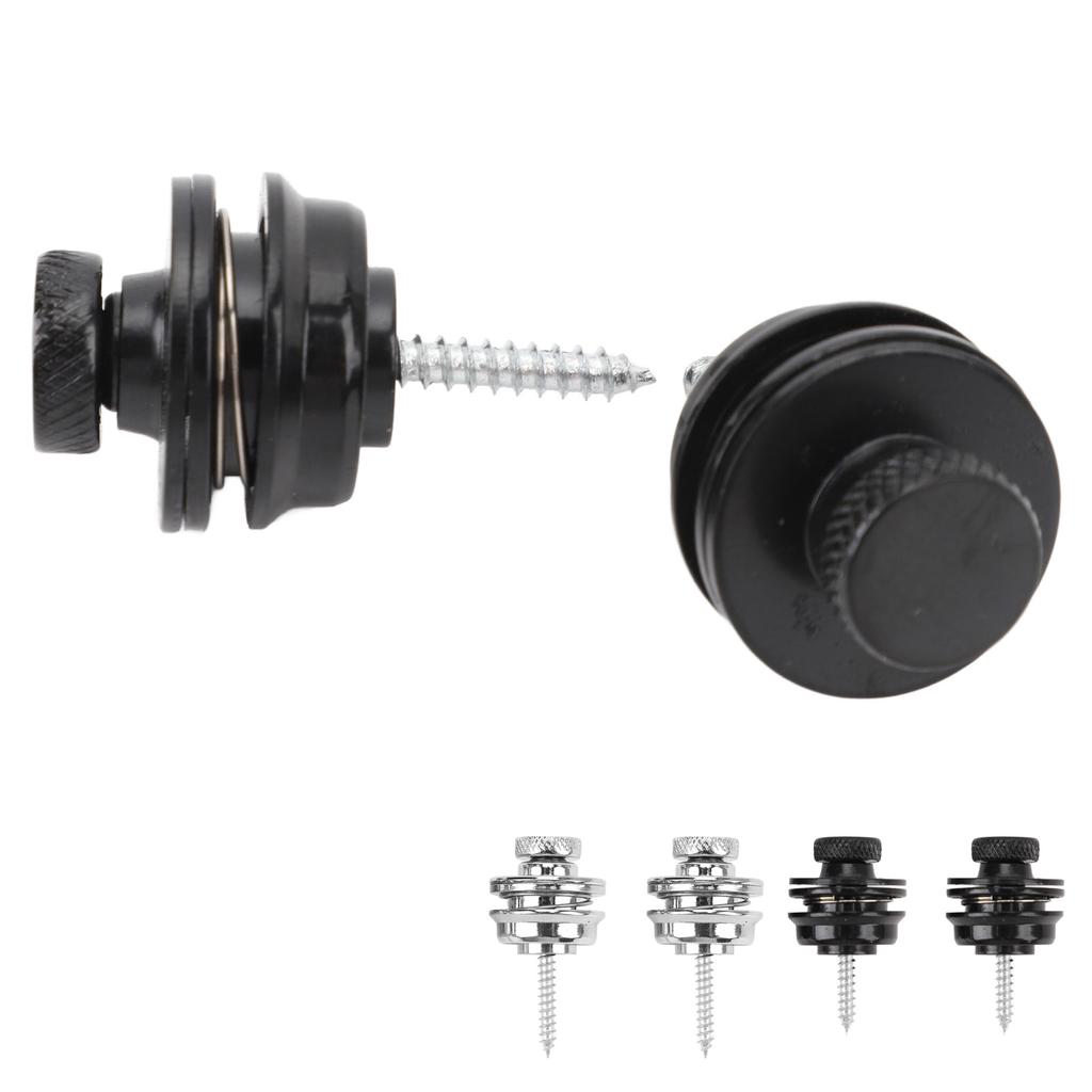 2Pcs Guitar Strap Locks Security Buttons Heavy Duty Metal Flat Round Head Non Slip Fall Resistant To