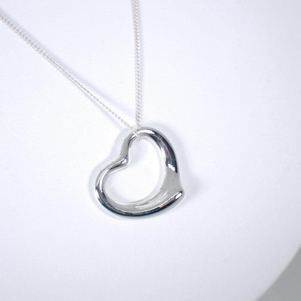 [Used] TIFFANY/Tiffany 925 Open Heart Pendant/Necklace/j6-2
