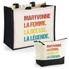 Coffret - PLANETEE - Maryvonne Déesse Légende Vintage - Cabas Jute &amp; Trousse - Jute/Coton - Fabrication France