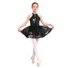 Girls Kids Sparkling Sequins Ballet Tutu Dress Modern Jazz Dance Outfit Stage Performance Costume Dancewear