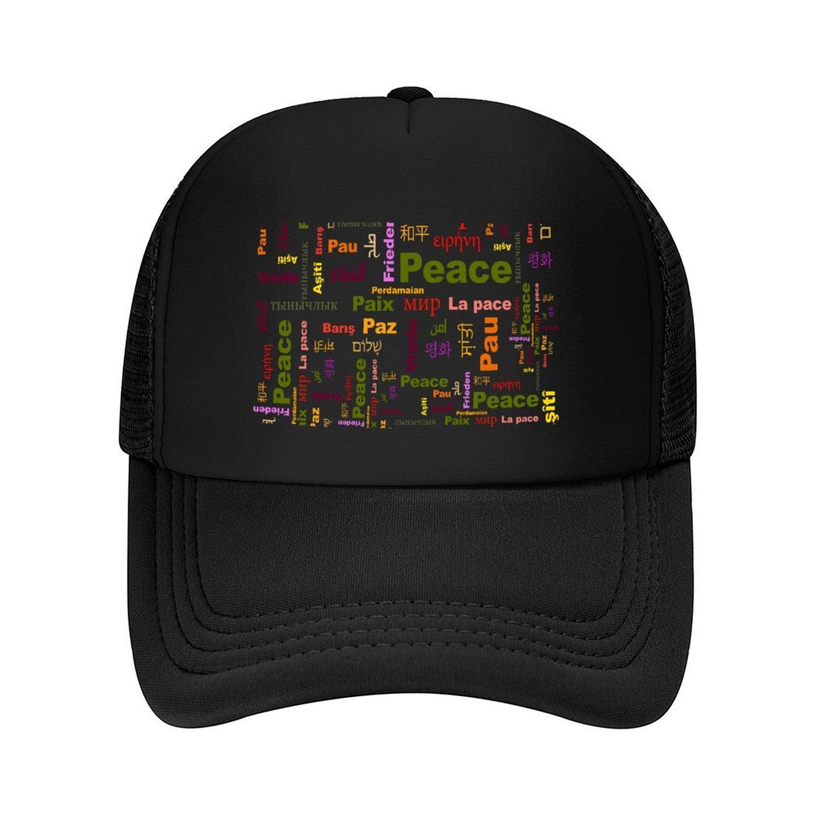 Peace in Languages Baseball Cap tactical cap western Hat Rugby Beach Bag Unisexs Luxury Womens