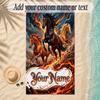 Horse Theme Soft Beach Towel Personalized Custom Name Text Towel Portable for Beach Pool Travel