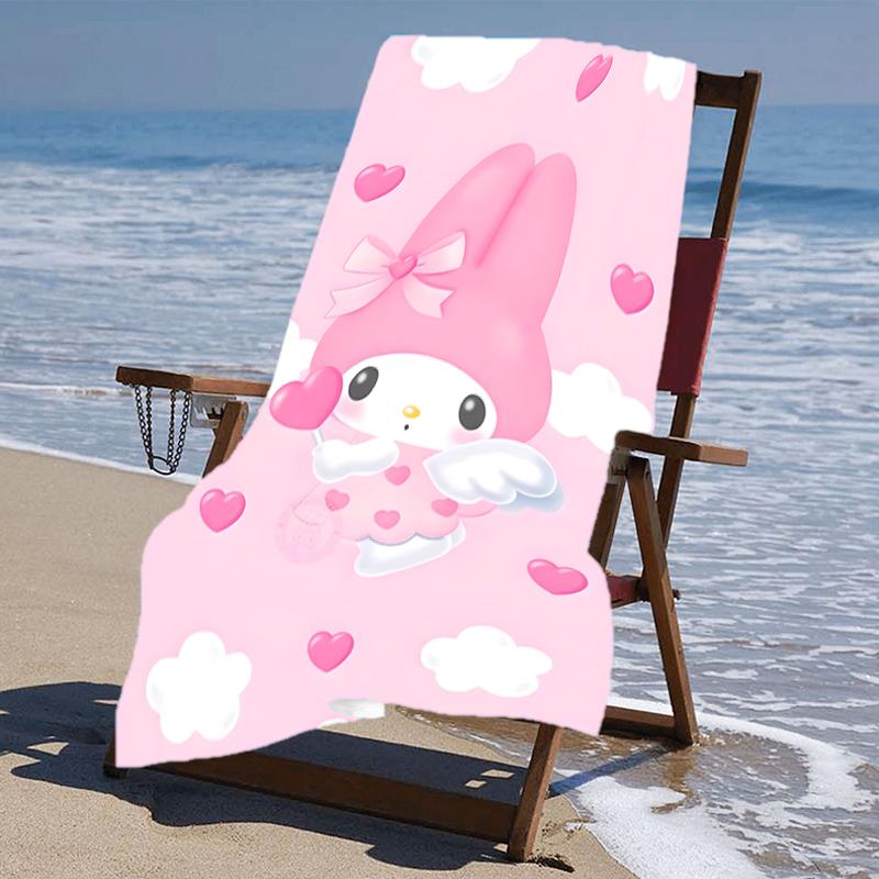 Proof Beach Towel with a Sanrio My Melody2 Pattern - Soft,absorbent,quick-drying,machine Washable - Perfect for Swimming,camping,bathing